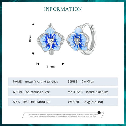 Ohrclips mit Schmetterlingsorchidee und Phalaenopsis-Blumen
