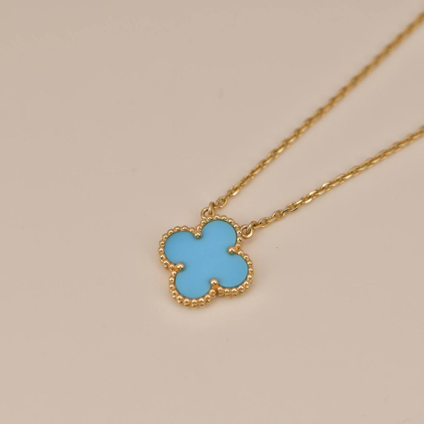 [Clover-Jewelry]CLOVER 15MM VINTAGE TURQUOISE NECKLACE