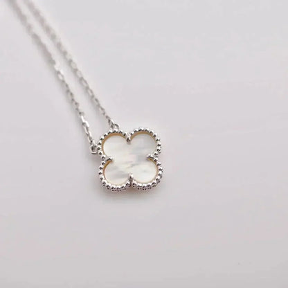 [Clover-Jewelry]CLOVER  15MM WHITE MOTHER-OF-PEARL SILVER