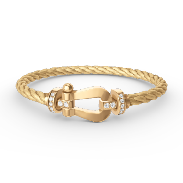 [Clover-Jewelry]FORCE LARGE HORSESHOE HALF DIAMOND BRACELET GOLD