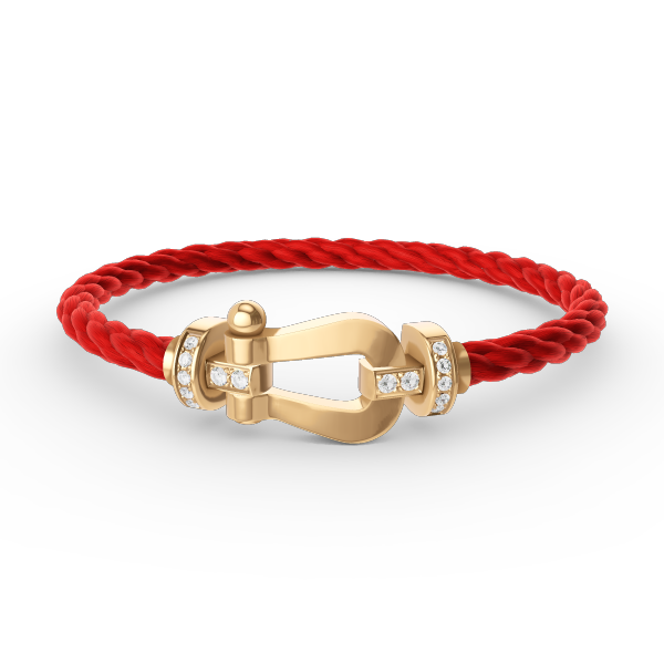 [Clover-Jewelry]FORCE LARGE HORSESHOE HALF DIAMOND BRACELET GOLD