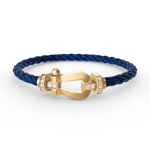 [Clover-Jewelry]FORCE LARGE HORSESHOE HALF DIAMOND BRACELET GOLD