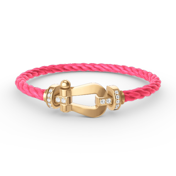 [Clover-Jewelry]FORCE LARGE HORSESHOE HALF DIAMOND BRACELET GOLD