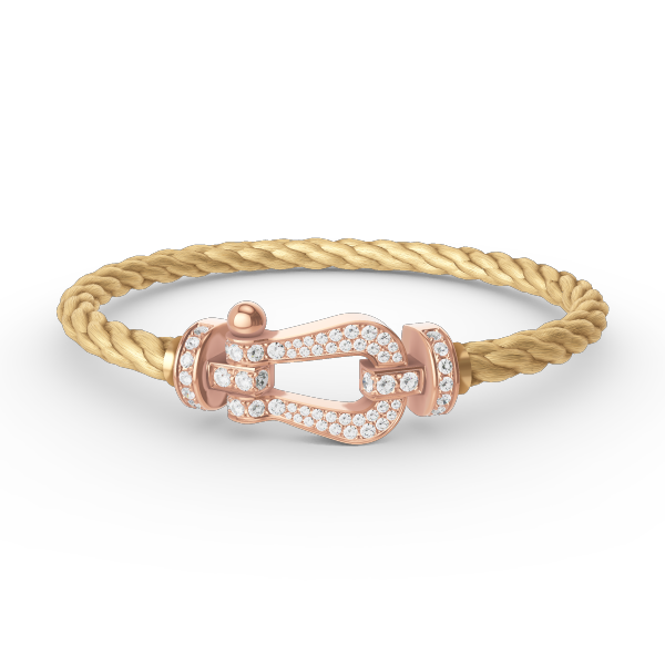 [Clover-Jewelry]FORCE LARGE HORSESHOE FULL DIAMOND BRACELET ROSE GOLD