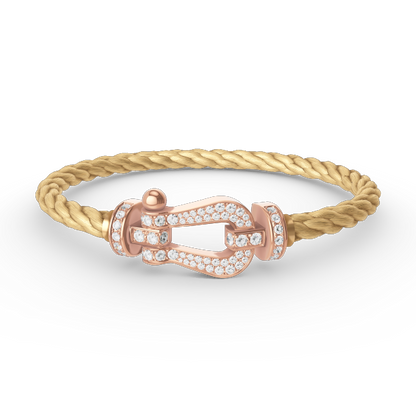 [Clover-Jewelry]FORCE LARGE HORSESHOE FULL DIAMOND BRACELET ROSE GOLD