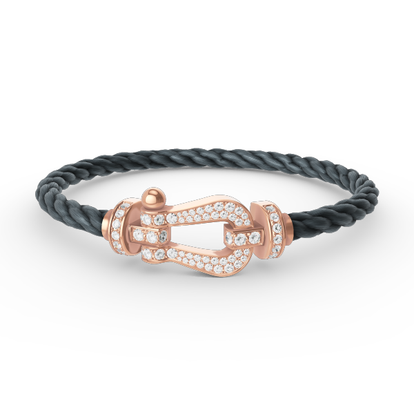 [Clover-Jewelry]FORCE LARGE HORSESHOE FULL DIAMOND BRACELET ROSE GOLD