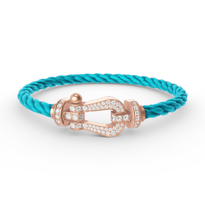 [Clover-Jewelry]FORCE LARGE HORSESHOE FULL DIAMOND BRACELET ROSE GOLD