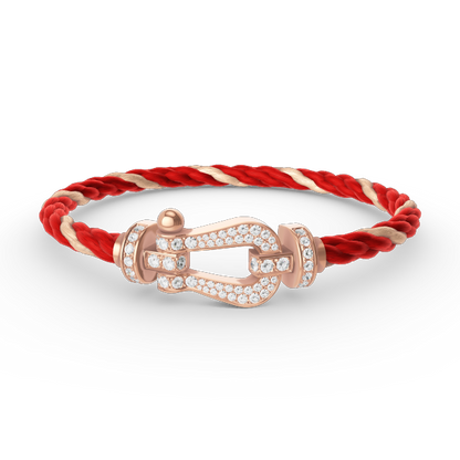 [Clover-Jewelry]FORCE LARGE HORSESHOE FULL DIAMOND BRACELET ROSE GOLD