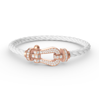 [Clover-Jewelry]FORCE LARGE HORSESHOE FULL DIAMOND BRACELET ROSE GOLD