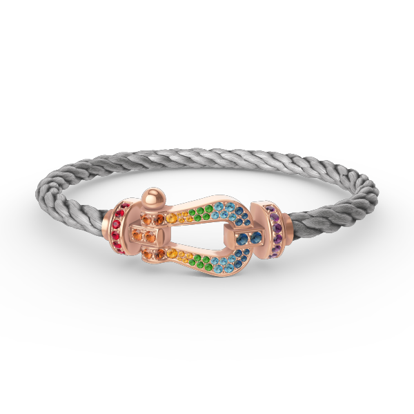 [Clover-Jewelry]FORCE LARGE HORSESHOE  COLORED DIAMOND BRACELET ROSE GOLD