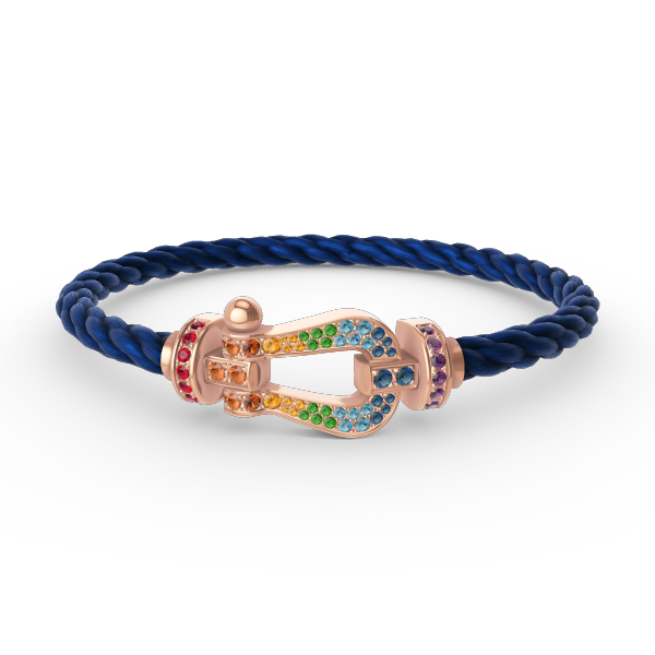 [Clover-Jewelry]FORCE LARGE HORSESHOE  COLORED DIAMOND BRACELET ROSE GOLD