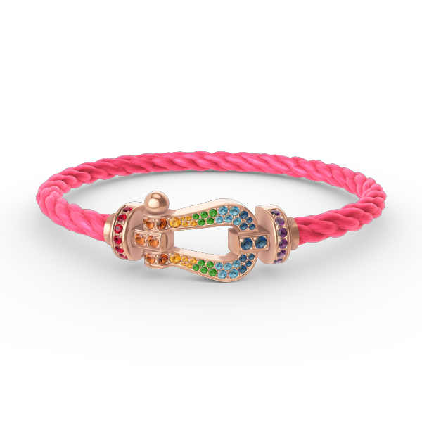 [Clover-Jewelry]FORCE LARGE HORSESHOE  COLORED DIAMOND BRACELET ROSE GOLD