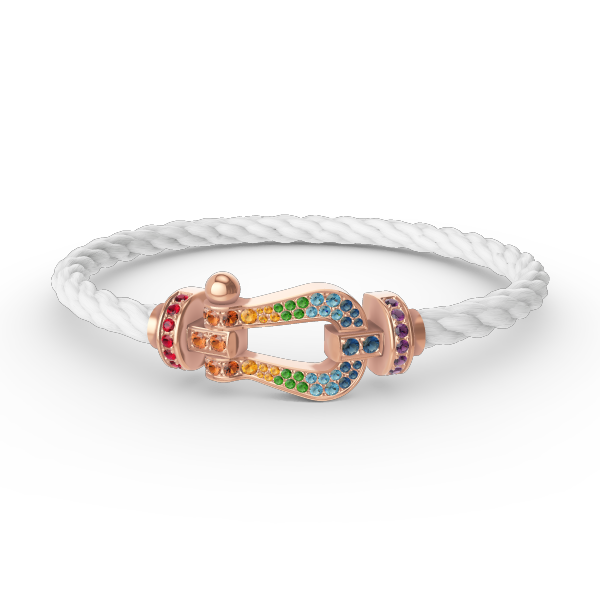 [Clover-Jewelry]FORCE LARGE HORSESHOE  COLORED DIAMOND BRACELET ROSE GOLD