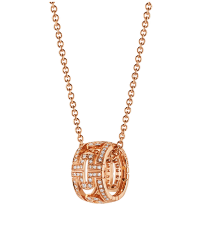 [Clover-Jewelry]PARENTESI NECKLACE PINK GOLD DIAMOND