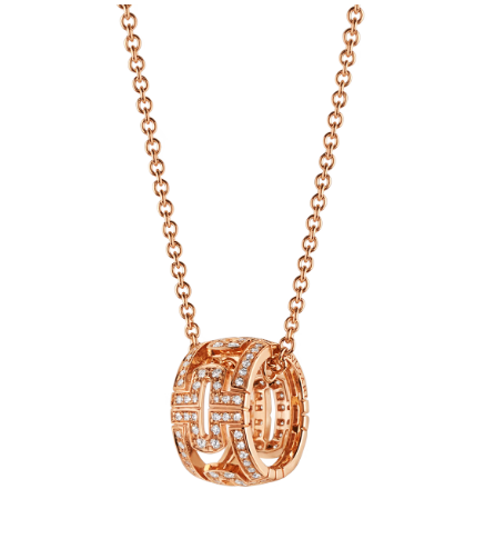 [Clover-Jewelry]PARENTESI NECKLACE PINK GOLD DIAMOND