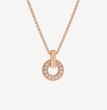 [Clover-Jewelry]GARI NECKLACE PINK GOLD DIAMOND