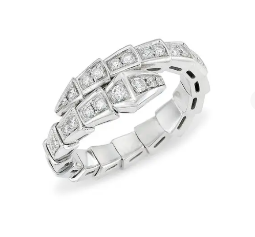 [Clover-Jewelry]SERPENTI RING SILVER DIAMOND PAVED 4MM