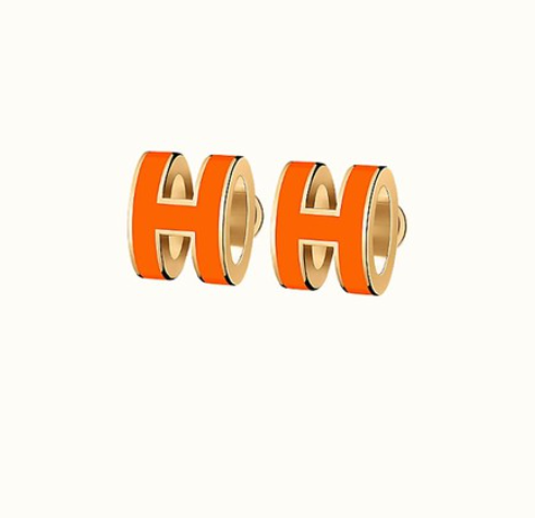 [Clover-Jewelry]MINI POP H EARRINGS ORANGE