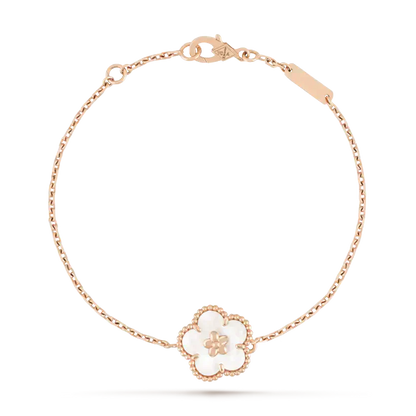 [Clover-Jewelry]LUCKY WHITE MOP PLUM BLOSSOM  BRACELET