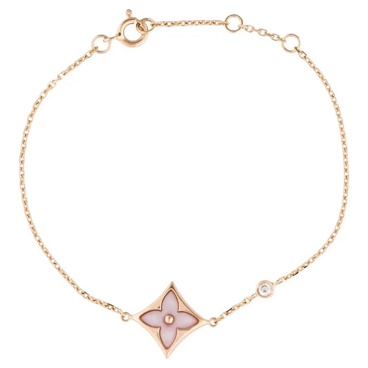 [Clover-Jewelry]STAR 1 DIAMOND PINK GOLD BRACELET