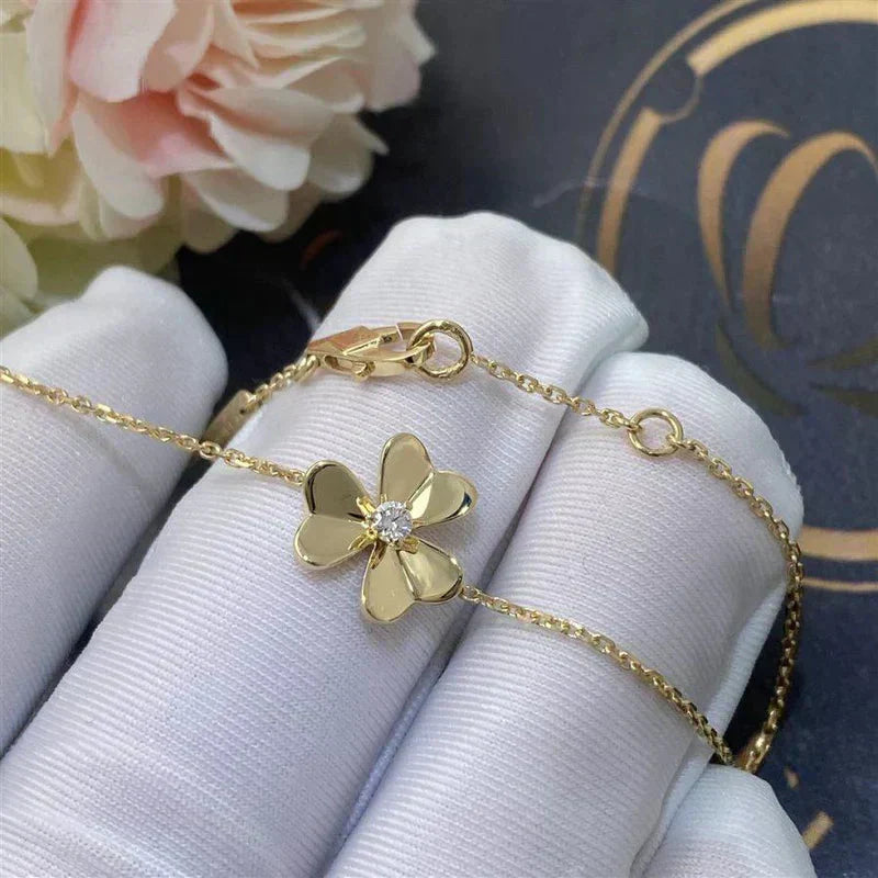 [Clover-Jewelry]FRIVOLE GOLD FLOWER PINK MALACHITE BRACELET