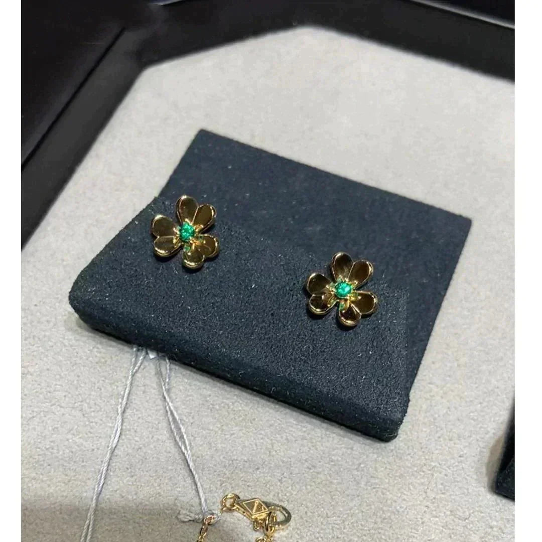 [Clover-Jewelry]FRIVOLE  FLOWER MALACHITE EARRINGS