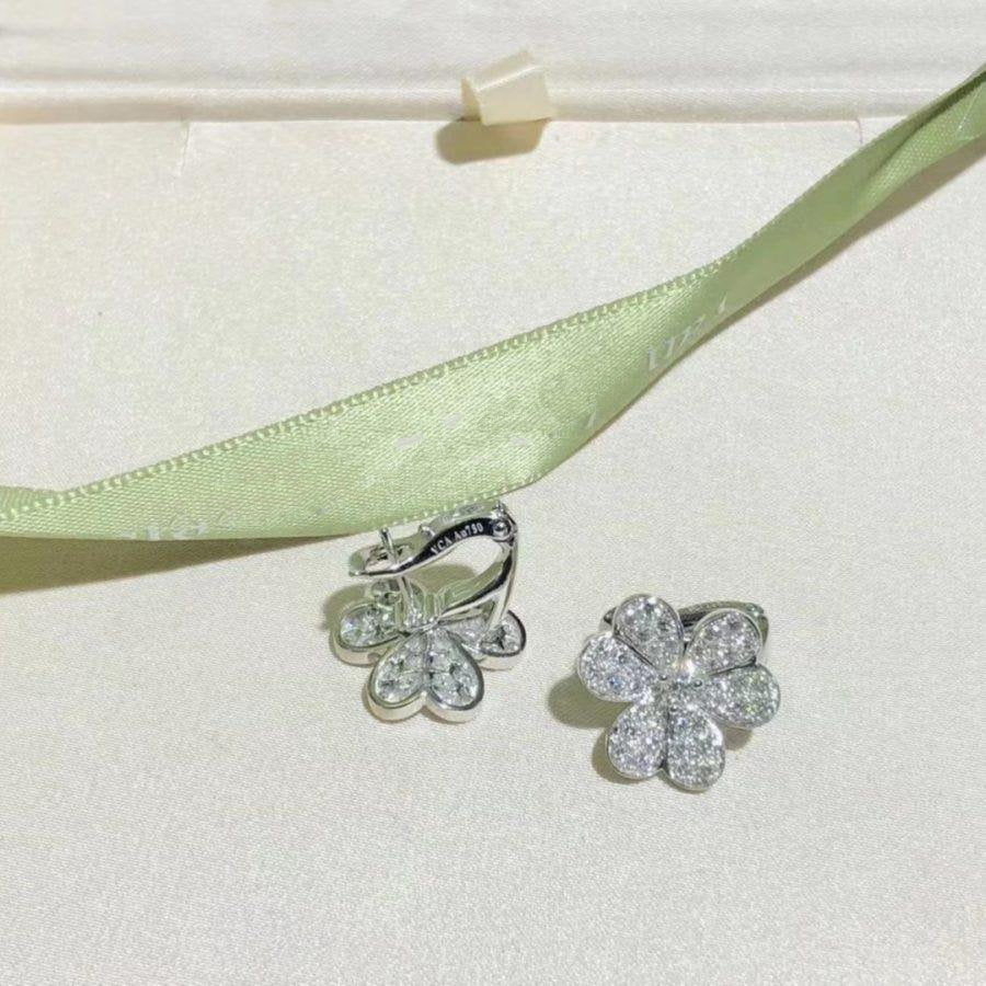 [Clover-Jewelry]FRIVOLE SILVER FLOWER DIAMOND EARRINGS