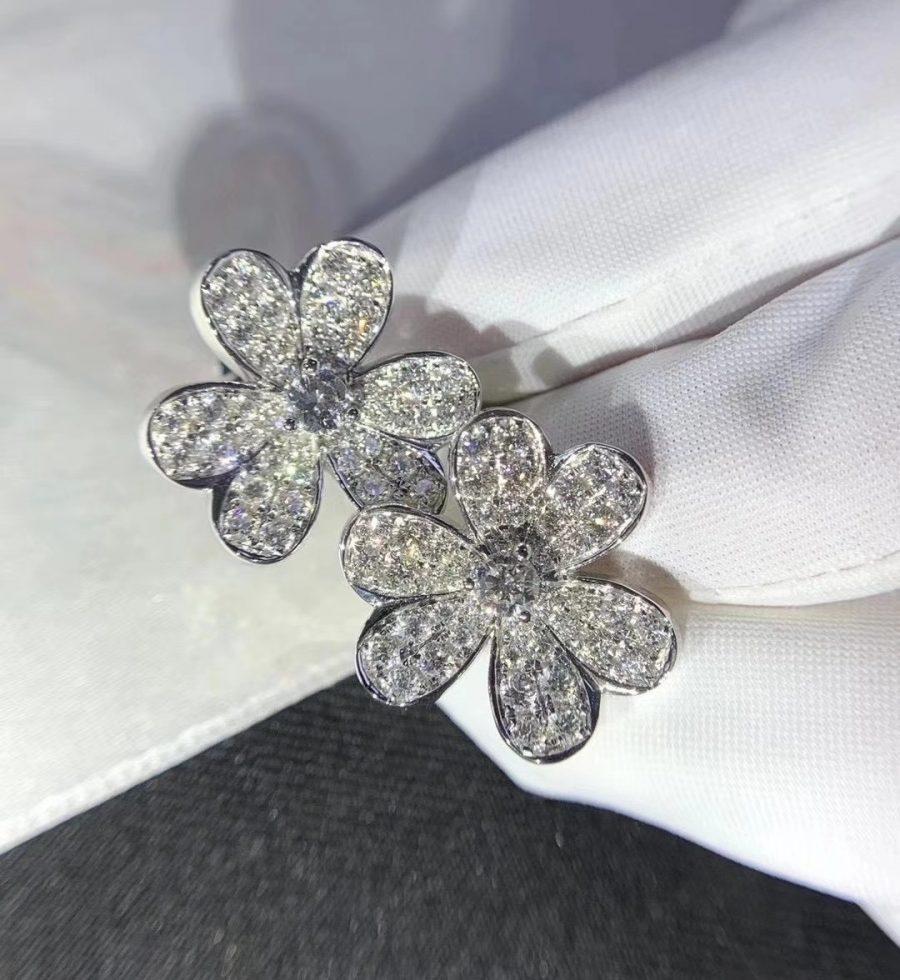 [Clover-Jewelry]FRIVOLE SILVER FLOWER DIAMOND EARRINGS