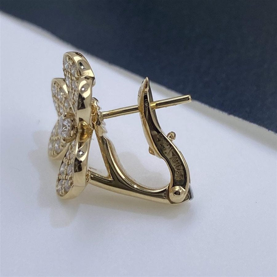 [Clover-Jewelry]FRIVOLE GOLD FLOWER DIAMOND EARRINGS