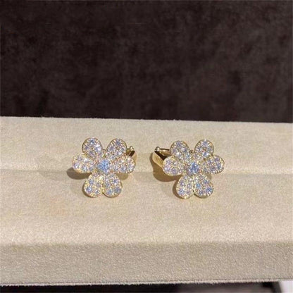 [Clover-Jewelry]FRIVOLE GOLD FLOWER DIAMOND EARRINGS