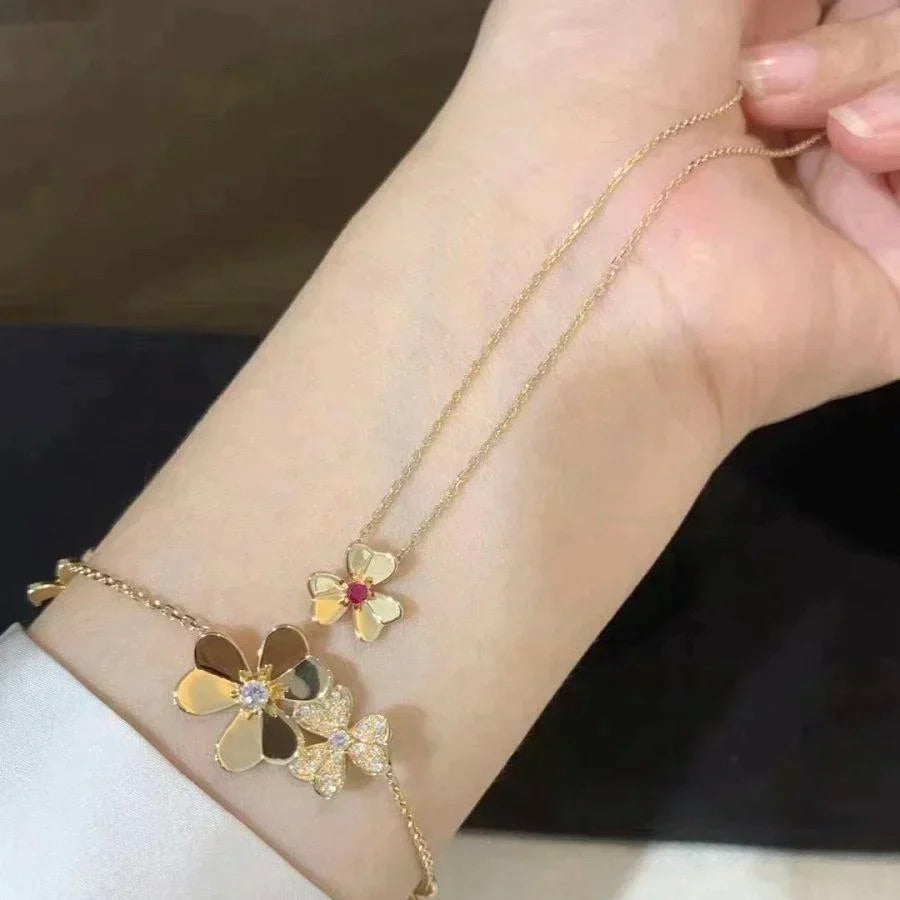 [Clover-Jewelry]FRIVOLE GOLD FLOWER NECKLACE