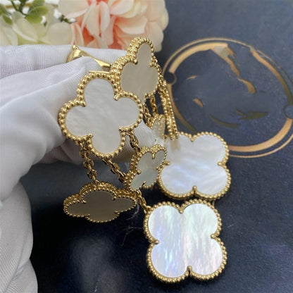 [Clover-Jewelry]CLOVER EARRINGS WHITE MOP 4 MOTIFS GOLD