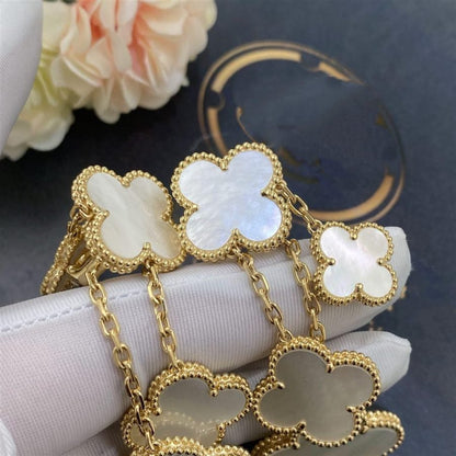 [Clover-Jewelry]CLOVER EARRINGS WHITE MOP 4 MOTIFS GOLD