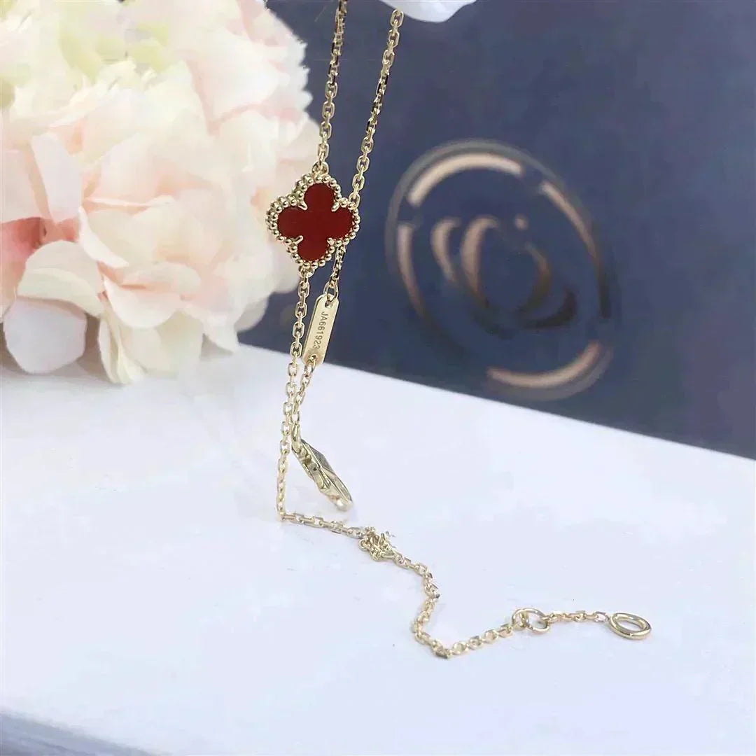 [Clover-Jewelry]CLOVER  CARNELIAN SINGLE FLOWER BRACELET