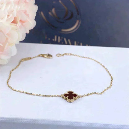 [Clover-Jewelry]CLOVER  CARNELIAN SINGLE FLOWER BRACELET