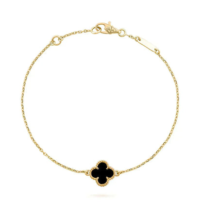 [Clover-Jewelry]CLOVER ONYX SINGLE FLOWER BRACELET