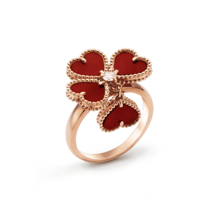 [Clover-Jewelry]SWEET CLOVER CARNELIAN RING