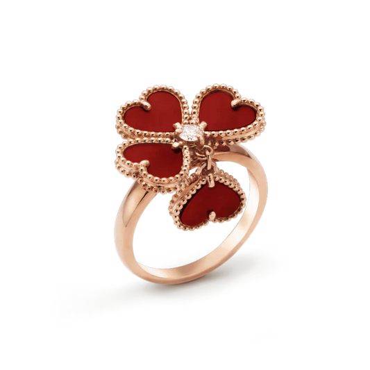 [Clover-Jewelry]SWEET CLOVER CARNELIAN RING