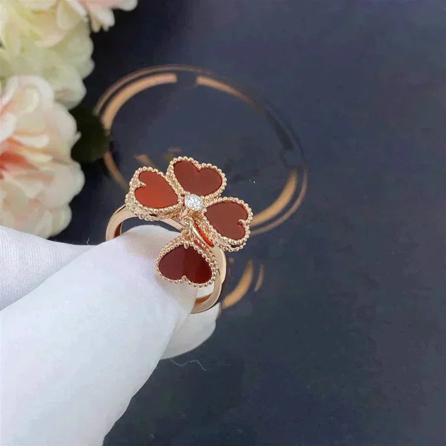 [Clover-Jewelry]SWEET CLOVER CARNELIAN RING