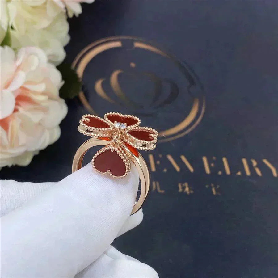 [Clover-Jewelry]SWEET CLOVER CARNELIAN RING