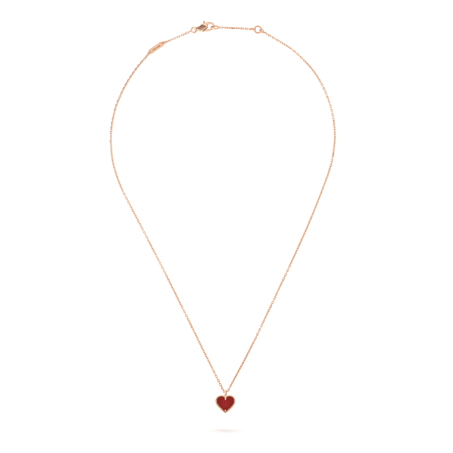 [Clover-Jewelry]SWEET CLOVER CARNELIAN HEART NECKLACE