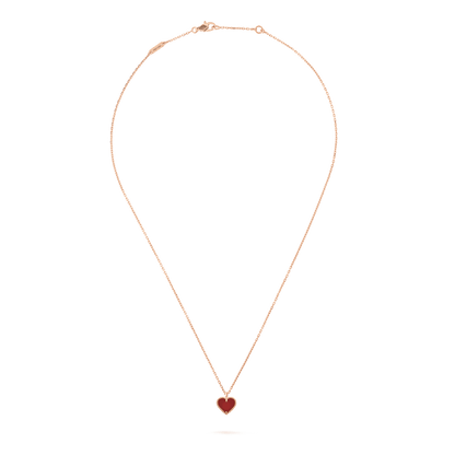 [Clover-Jewelry]SWEET CLOVER CARNELIAN HEART NECKLACE