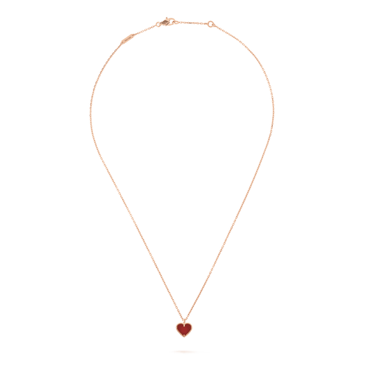 [Clover-Jewelry]SWEET CLOVER CARNELIAN HEART NECKLACE