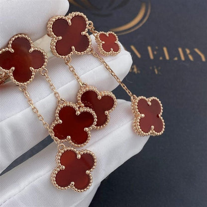 [Clover-Jewelry]CLOVER EARRINGS CARNELIAN 4 MOTIFS PINK GOLD