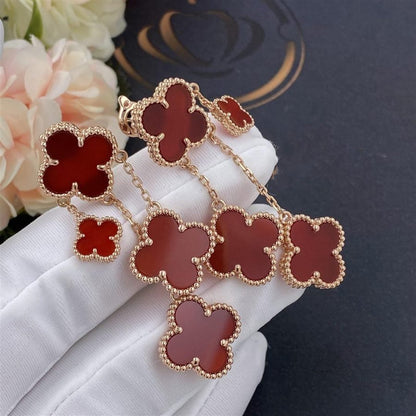 [Clover-Jewelry]CLOVER EARRINGS CARNELIAN 4 MOTIFS PINK GOLD