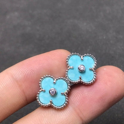 [Clover-Jewelry]CLOVER 1 DIAMOND BLUE SKY SILVER EARRINGS