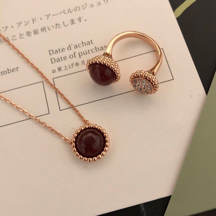 [Clover-Jewelry]PERLEE COULEURS DIAMOND ROSE GOLD BETWEEN THE FINGER RING