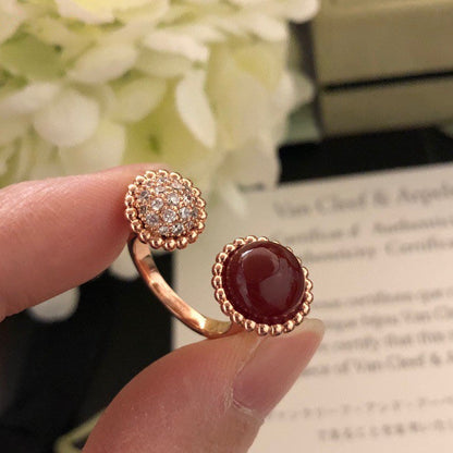 [Clover-Jewelry]PERLEE COULEURS DIAMOND ROSE GOLD BETWEEN THE FINGER RING