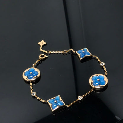 [Clover-Jewelry]STAR AND SUN 4 MOTIF BLUE BRACELET