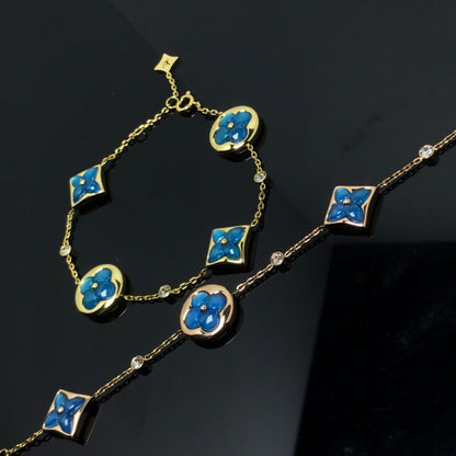 [Clover-Jewelry]STAR AND SUN 4 MOTIF BLUE BRACELET